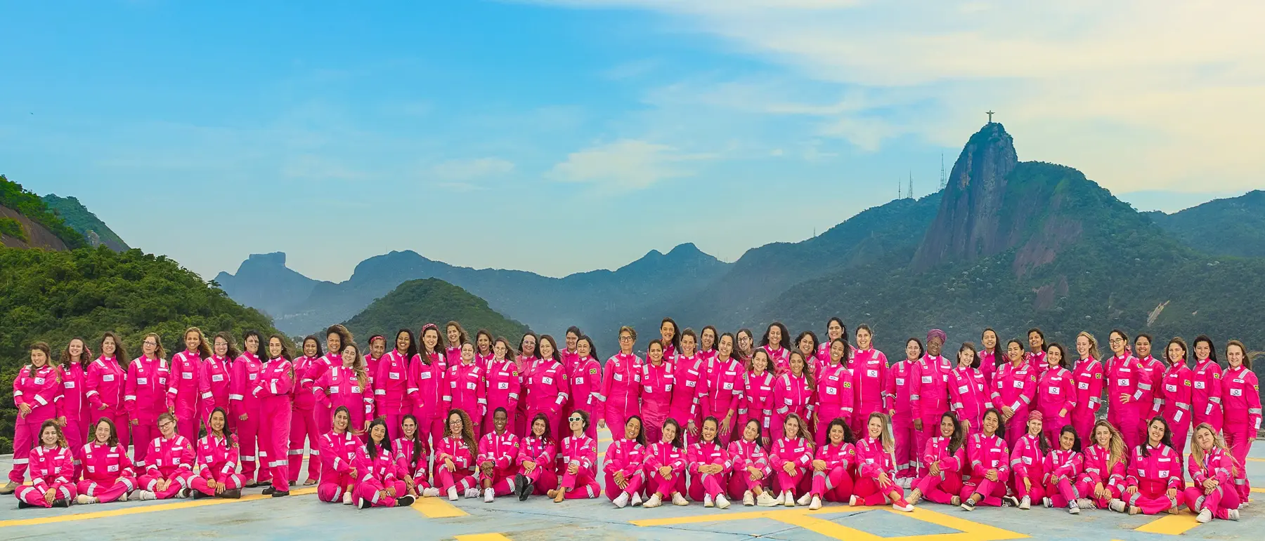 Equipe da Origem Energia reunida em fusão digital no heliponto da Torre do Rio Sul, Rio de Janeiro
